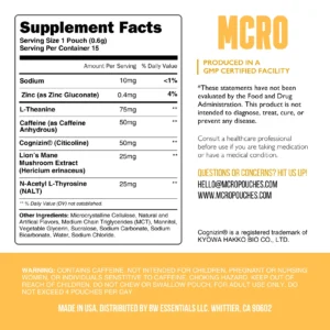 MCRO – Caffeine + Nootropics Pouches, 15ct