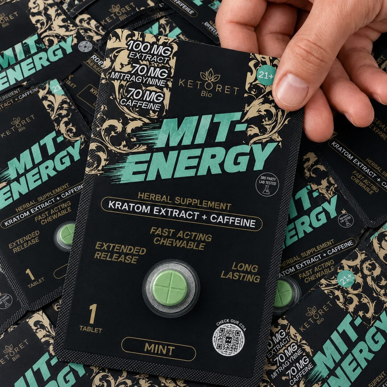 Ketoret - Kratom Caffeine Tablets MIT Energy, 100mg | Image 1 | Ketoret – Kratom Caffeine Tablets MIT Energy, 100mg