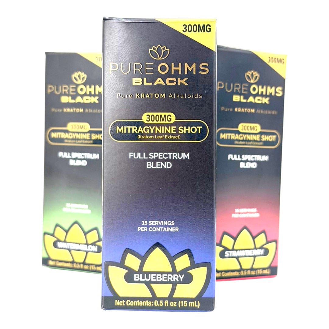 Pure OHMS Black Kratom Flavored Shot 300mg