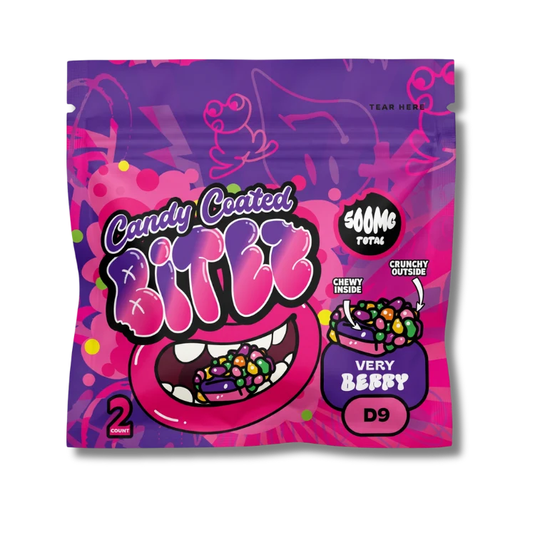 Candy Coated Bitez - Mushroom Delta 9 Gummies, 250mg x 2ct | Image 8 | Candy Coated Bitez – Mushroom Delta 9 Gummies, 250mg x 2ct
